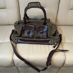 Buffalo Jackson  Waxed Canvas & Leather Weekend Duffle Bag Over The Shoulder